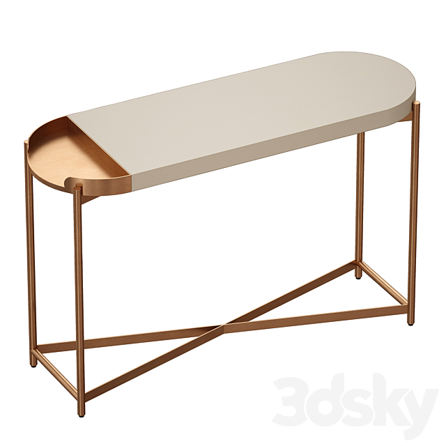 Laurie White Console Table (Crate and Barrel) 3DS Max Model - thumbnail 2