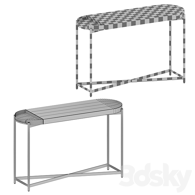 Laurie White Console Table (Crate and Barrel) 3DS Max Model - thumbnail 5