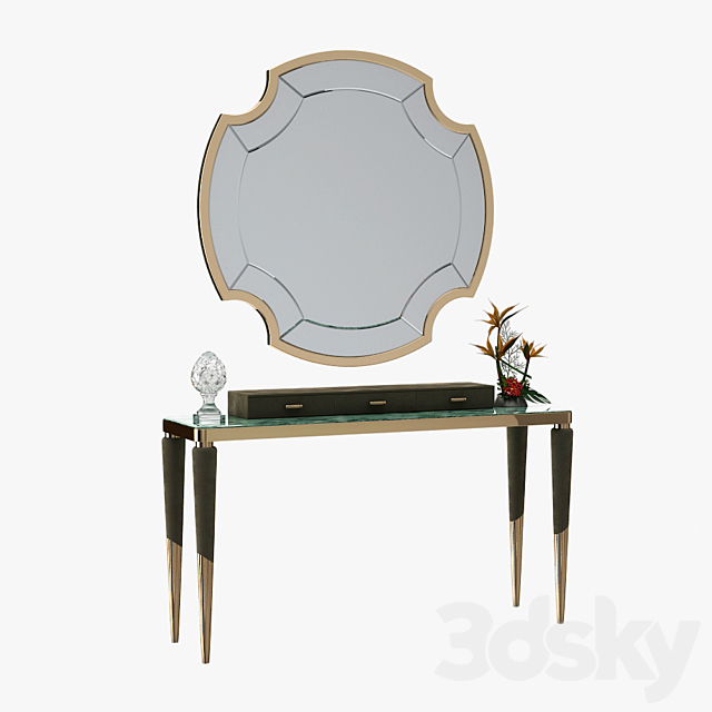 Longhi Odette Console with Graydon Mirror 3ds Max - thumbnail 1