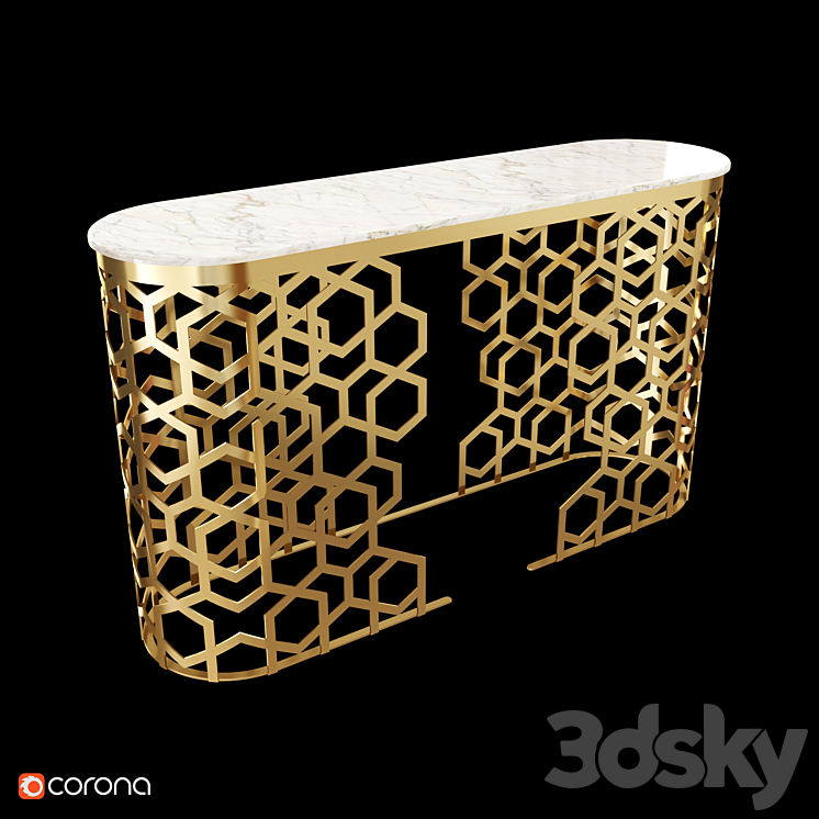 Marble console table 3DS Max - thumbnail 1