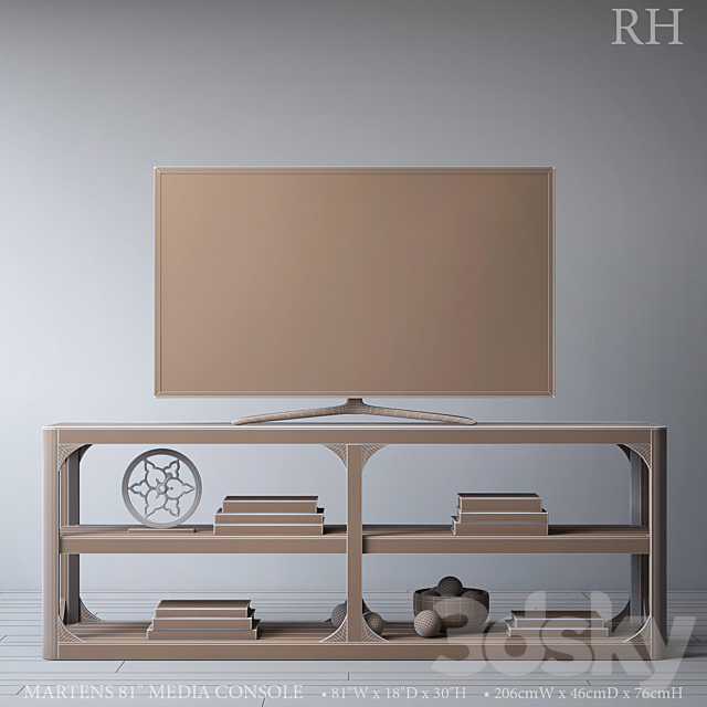 MARTENS 81in MEDIA CONSOLE 3ds Max - thumbnail 3