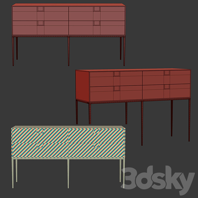 Maxalto Alcor Consoles _ Console B&B Italia 3DSMax File - thumbnail 6