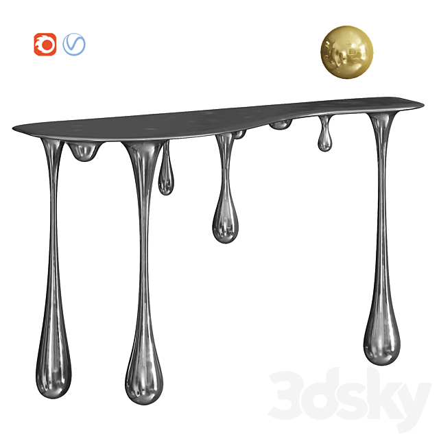 Melting Gold_Silver Console Zhipeng Tan 3ds Max - thumbnail 1