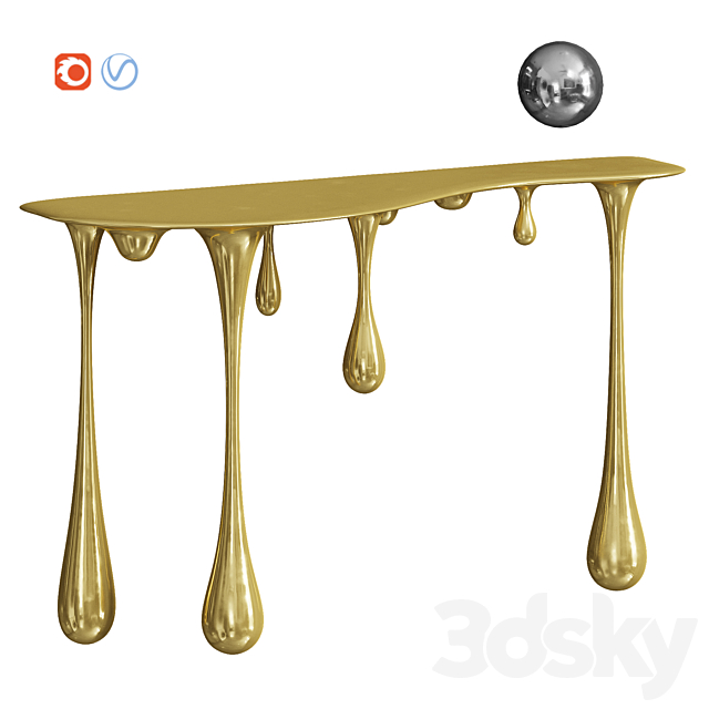 Melting Gold_Silver Console Zhipeng Tan 3ds Max - thumbnail 2