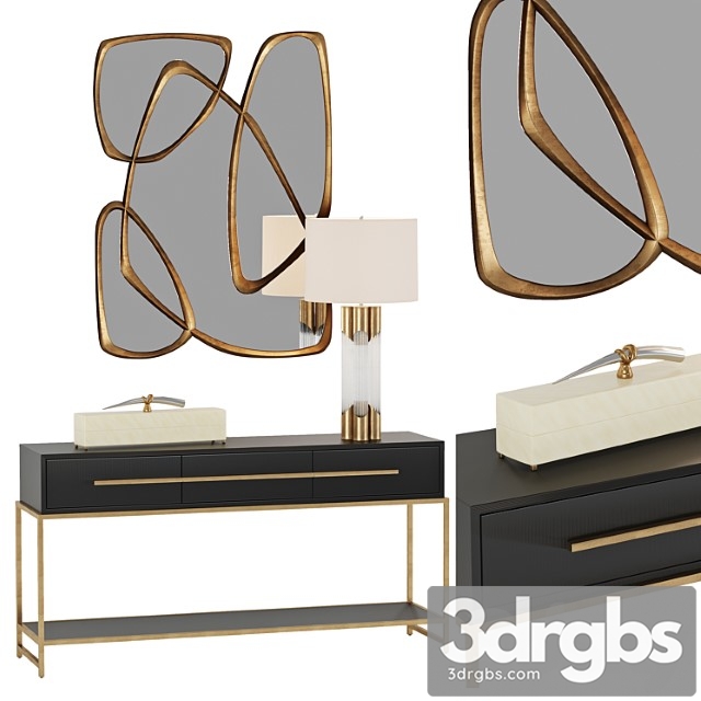 Midnight console table and brass and glass table lamp john richard 2 3dsmax Download - thumbnail 1