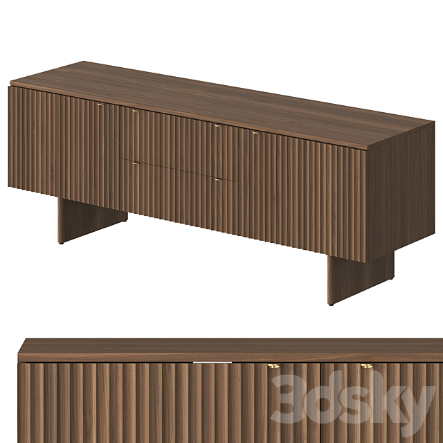 Murmur 2 Door Drawer Console 3ds Max - thumbnail 1