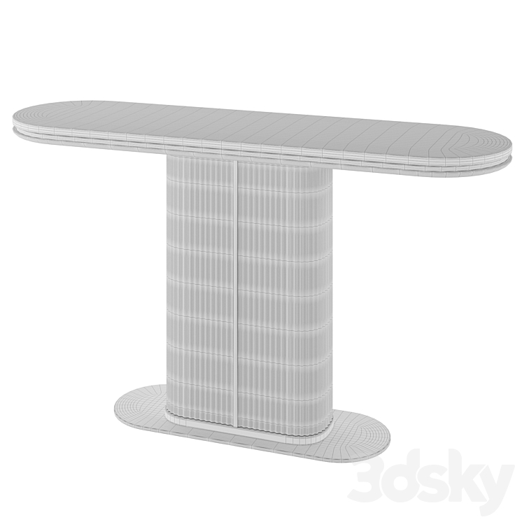 Narrow Console Table with Marble Top MDF Base 3DS Max - thumbnail 2