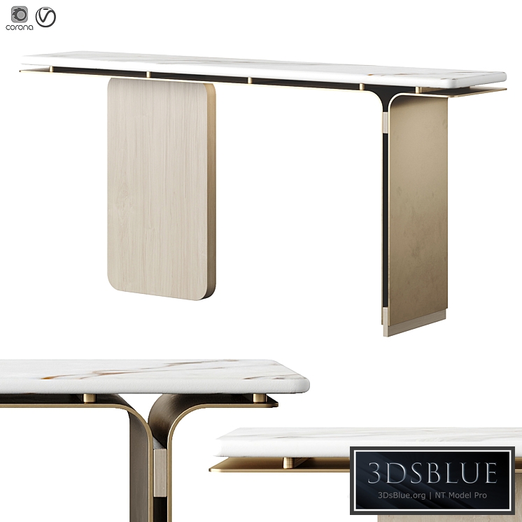 Olivya Stone Denos Console Table 3DS Max - thumbnail 3