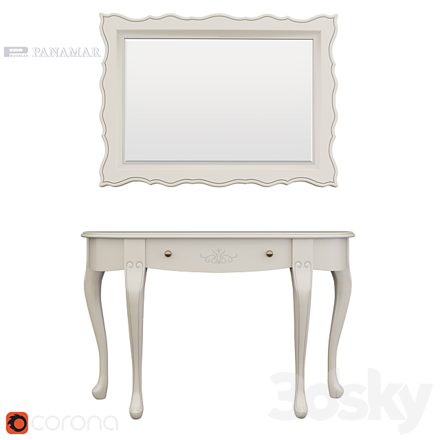 Panamar console and mirror (2) 3ds Max - thumbnail 1