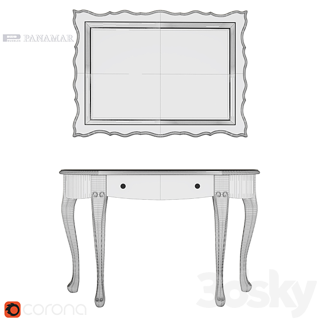 Panamar console and mirror (2) 3ds Max - thumbnail 2