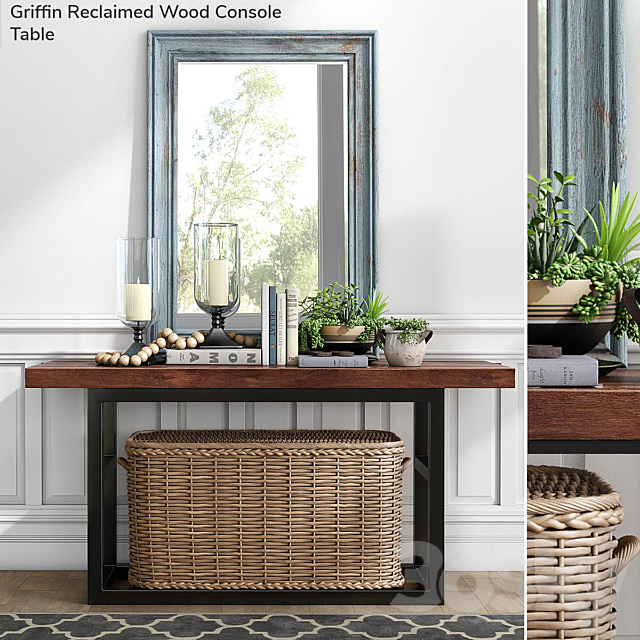 Pottery barn GRIFFIN RECLAIMED WOOD CONSOLE TABLE 3DSMax File - thumbnail 1