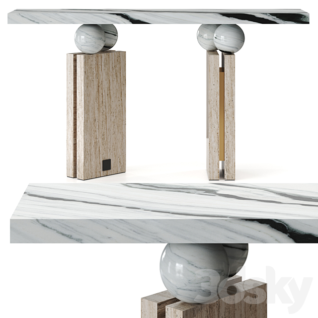 Quantic Estremoz Marble Console Table By Hommes 3DS Max Model - thumbnail 2