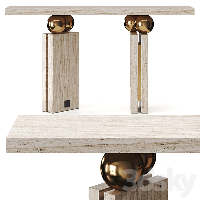 Quantic Estremoz Marble Console Table By Hommes 3DS Max Model - thumbnail 3