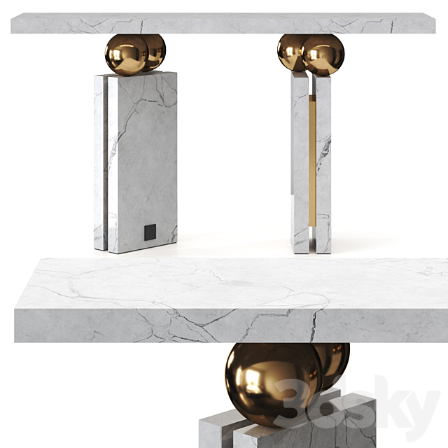 Quantic Estremoz Marble Console Table By Hommes 3DS Max Model - thumbnail 4