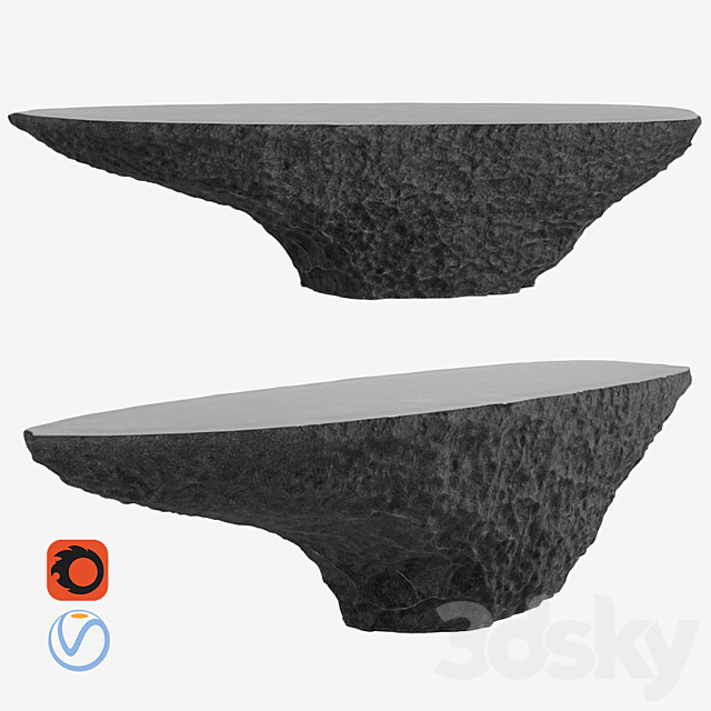 Raw Stone Rock Table 3DSMax File - thumbnail 1