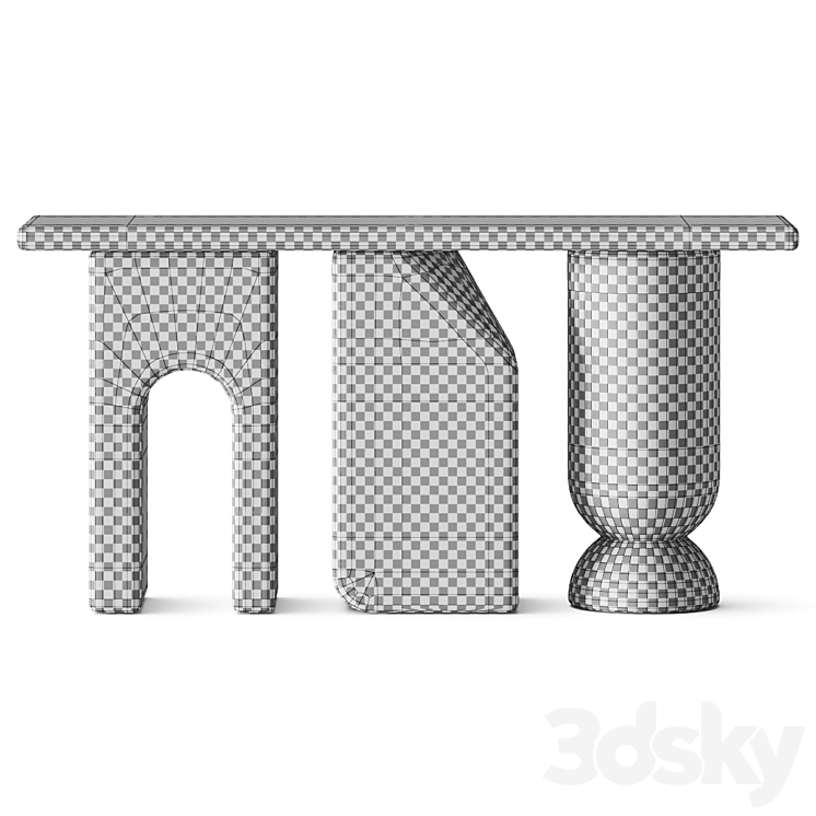 RDLC Latt Marble Console Table 3DS Max - thumbnail 2