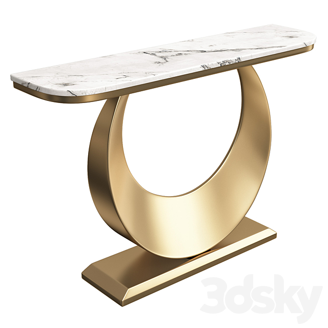 Rectangular Console Table 3DS Max Model - thumbnail 2