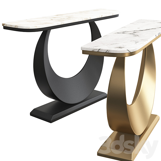 Rectangular Console Table 3DS Max Model - thumbnail 3