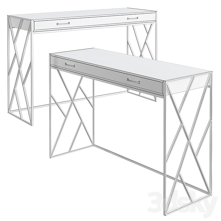 Safavieh Elaine 2-Drawer Writing Desk Console 3DS Max - thumbnail 2