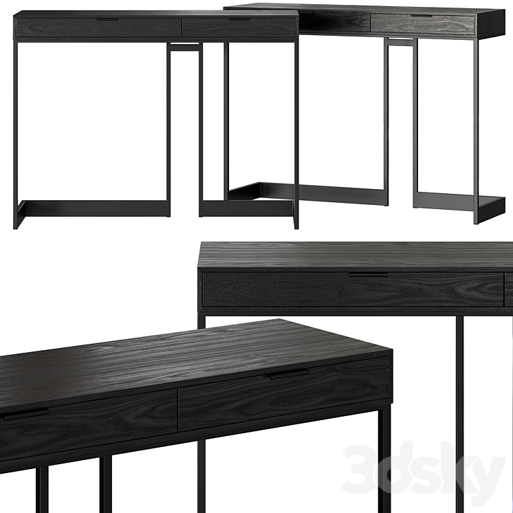 Skram Wishbone Drawer High Console Table 3DS Max - thumbnail 1