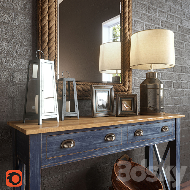 Summerville Wall Mirror. Milk Jug Accent Table Lamp. Console Marc Aurele – Lavande. Decoration 3DSMax File - thumbnail 2