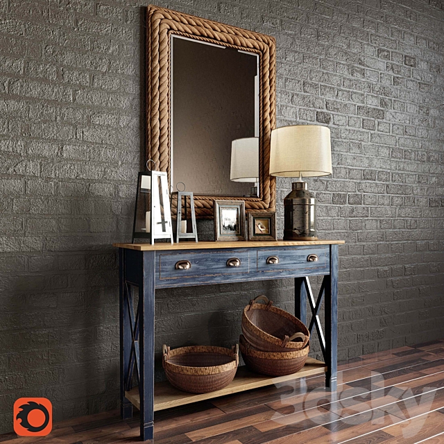 Summerville Wall Mirror. Milk Jug Accent Table Lamp. Console Marc Aurele – Lavande. Decoration 3DSMax File - thumbnail 3