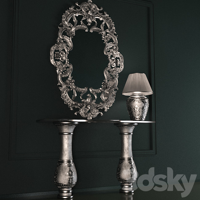 Table mirror classic 3ds Max - thumbnail 1