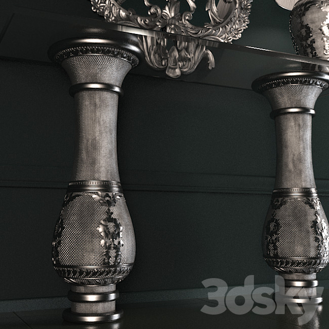 Table mirror classic 3ds Max - thumbnail 3