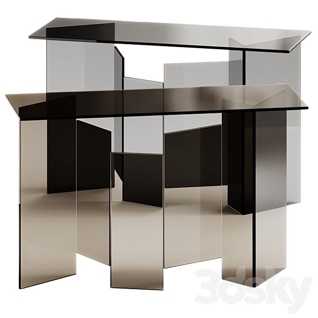 Tonelli Design METROPOLIS Rectangular console table 3DS Max Model - thumbnail 2