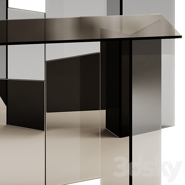 Tonelli Design METROPOLIS Rectangular console table 3DS Max Model - thumbnail 4