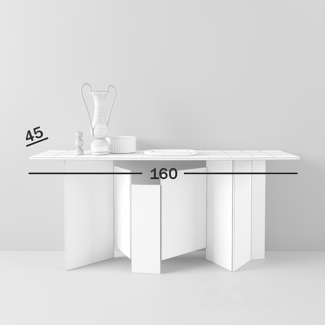 Tonellidesign METROPOLIS | Console table 3DS Max Model - thumbnail 3