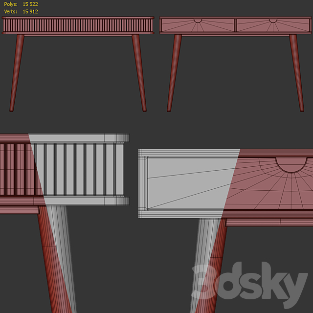 Viva Scandinavia console. Console table by LuLu 3DS Max Model - thumbnail 4