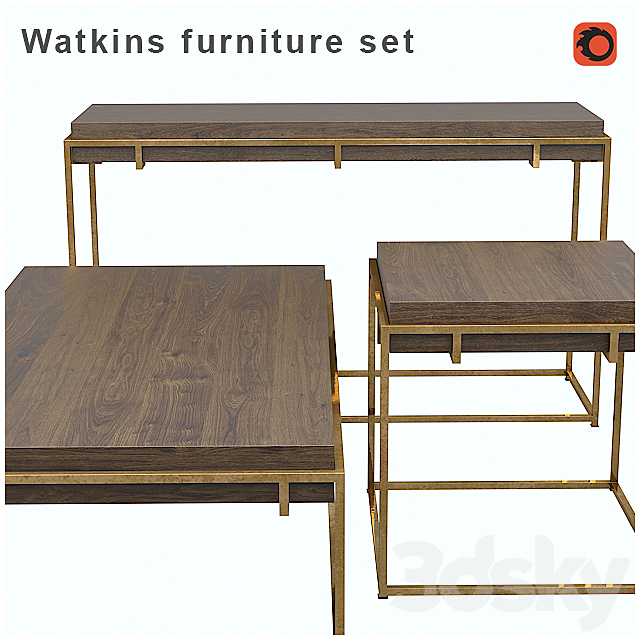 Watkins furniture set 3ds Max - thumbnail 1