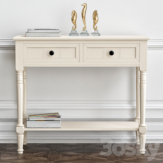 WayFair Manning 2 Drawer Console Table 3DSMax File - thumbnail 1