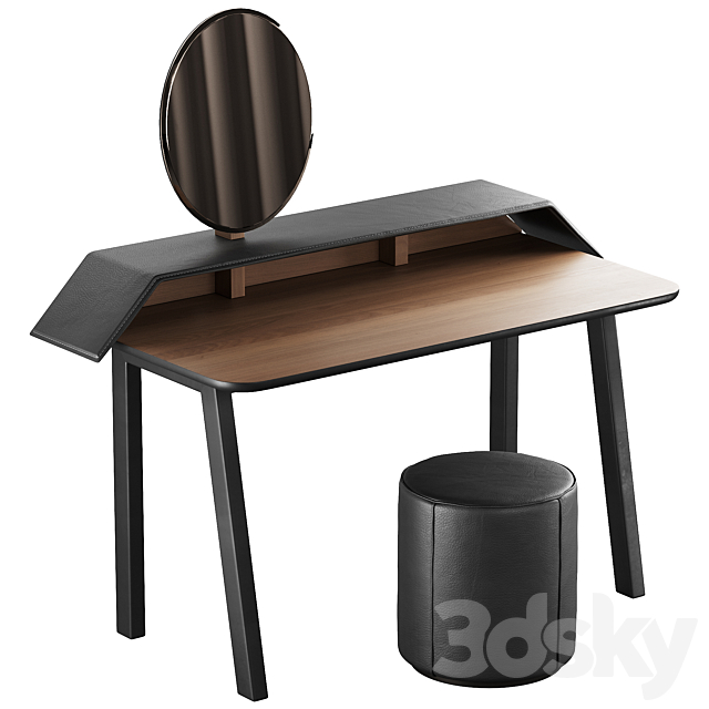 327 Vanity Desk 04 Tolda Desk by Miniforms and Fredericia Mono Pouf 3ds Max - thumbnail 2