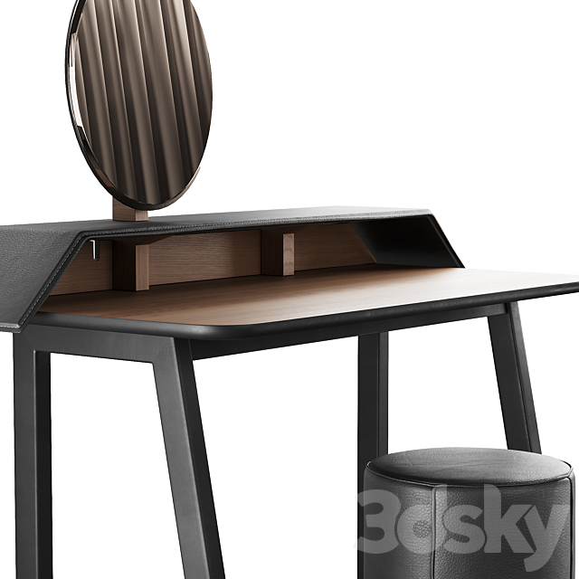 327 Vanity Desk 04 Tolda Desk by Miniforms and Fredericia Mono Pouf 3ds Max - thumbnail 3