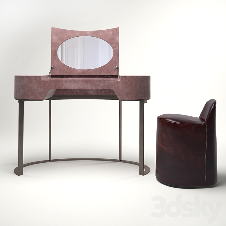 BAXTER YVES DRESSING TABLE NINA POUF 3DS Max - thumbnail 2