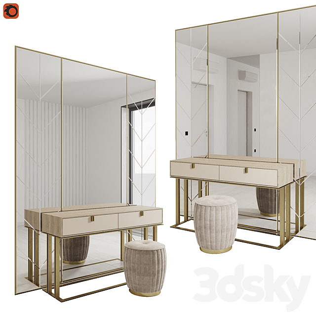 Brisbane Console Table FRATO 3DS Max Model - thumbnail 2