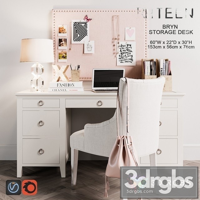 Bryn Storage Desk 3dsmax Download - thumbnail 1