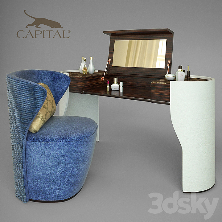 Capital collection dresser Jubilee + chair Vortex + perfume 3DS Max - thumbnail 1