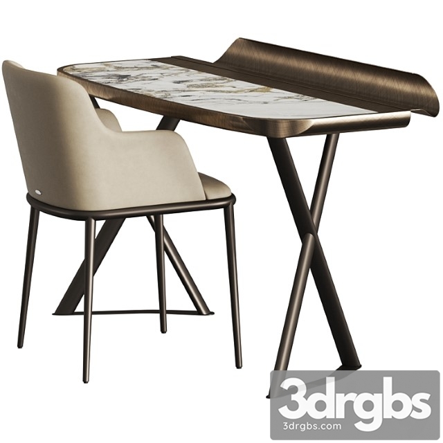 Cattelan italia cocoon keramik desk and magda ml armchair - thumbnail 1