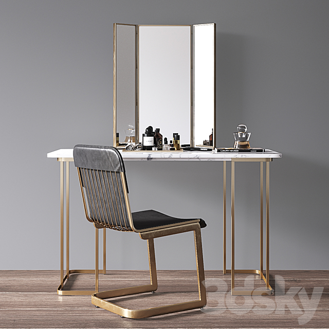 CB2 Dressing table set 3DSMax File - thumbnail 1