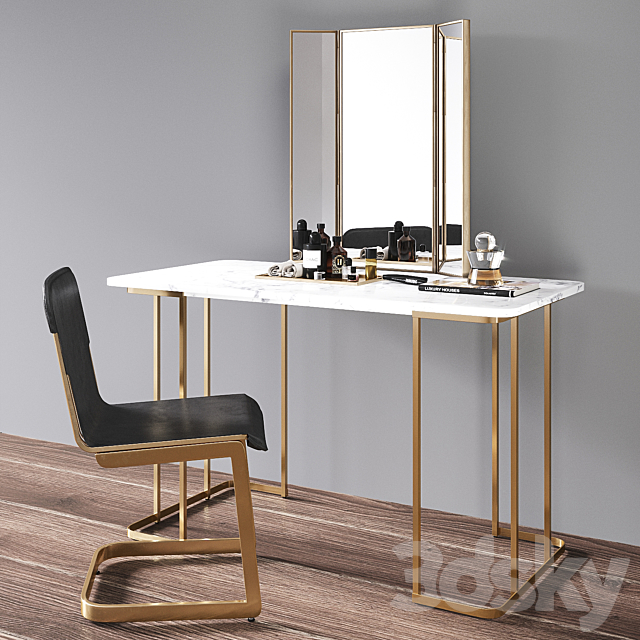 CB2 Dressing table set 3DSMax File - thumbnail 2