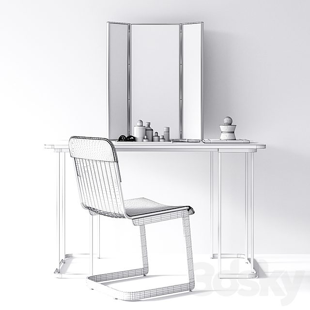 CB2 Dressing table set 3DSMax File - thumbnail 3