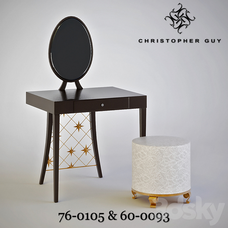 Christopher Guy \/ Table 760105 & Ottoman 60-0093 3DS Max - thumbnail 1