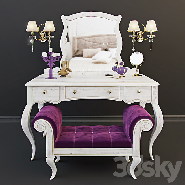 Cosmetic table with decor 3ds Max - thumbnail 1