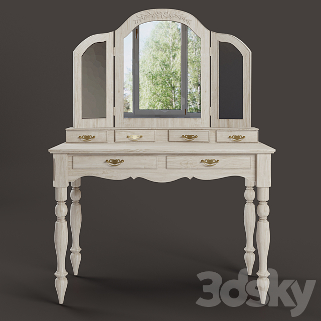 COUNTRY CORNER Romance table with mirror 3ds Max - thumbnail 1