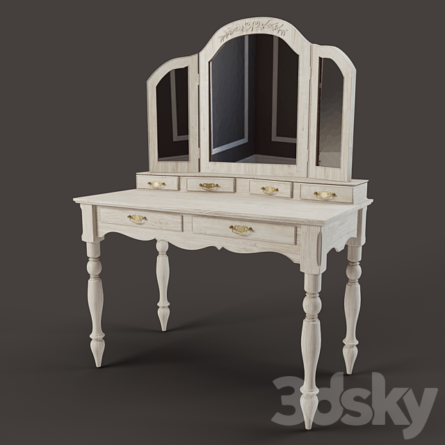 COUNTRY CORNER Romance table with mirror 3ds Max - thumbnail 2