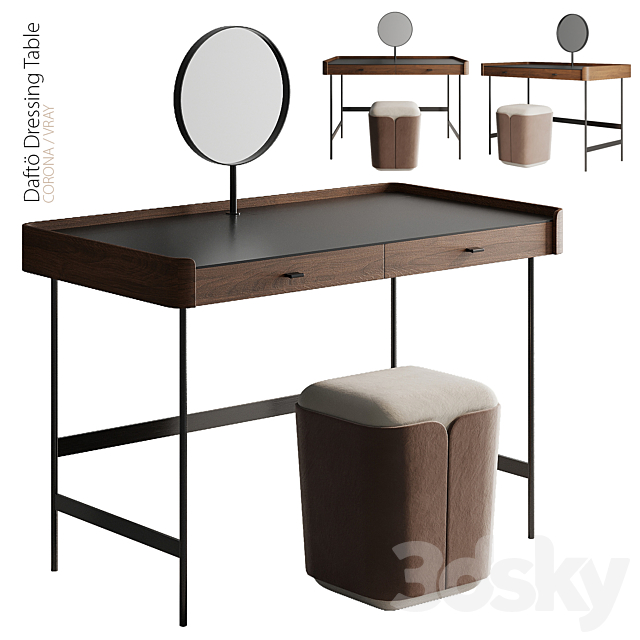 Daftö Dressing Table 3ds Max - thumbnail 1