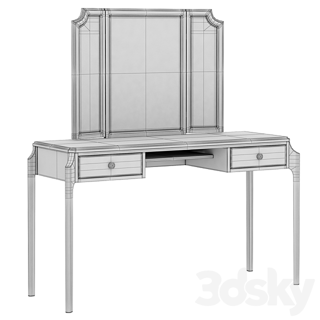 Dantone Home Le Visage dressing table with drawers and mirror 3ds Max - thumbnail 3